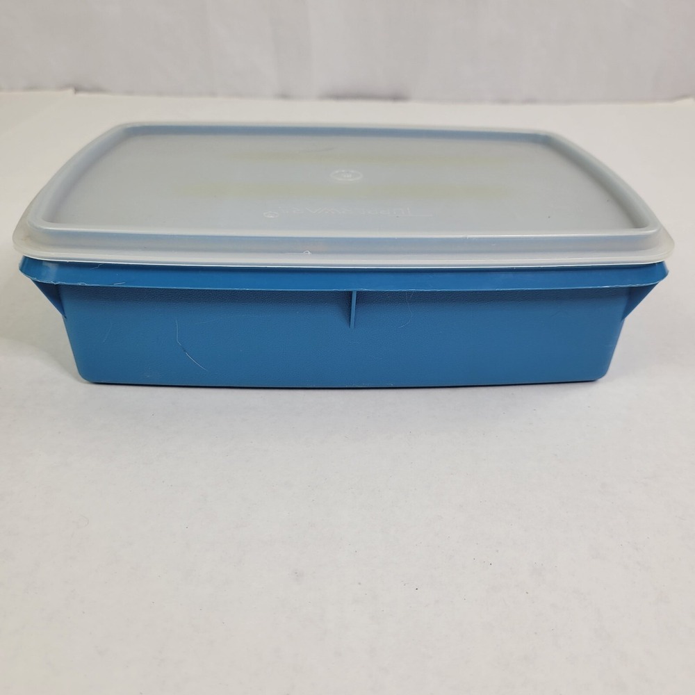 Tupperware Tuppercraft 767-3 Rectangular Container Blue Storage Craft Organizer - Picture 5 of 12